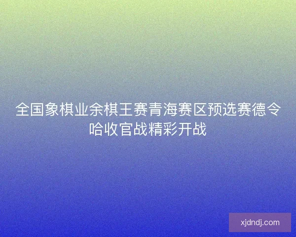 全国象棋业余棋王赛青海赛区预选赛德令哈收官战精彩开战